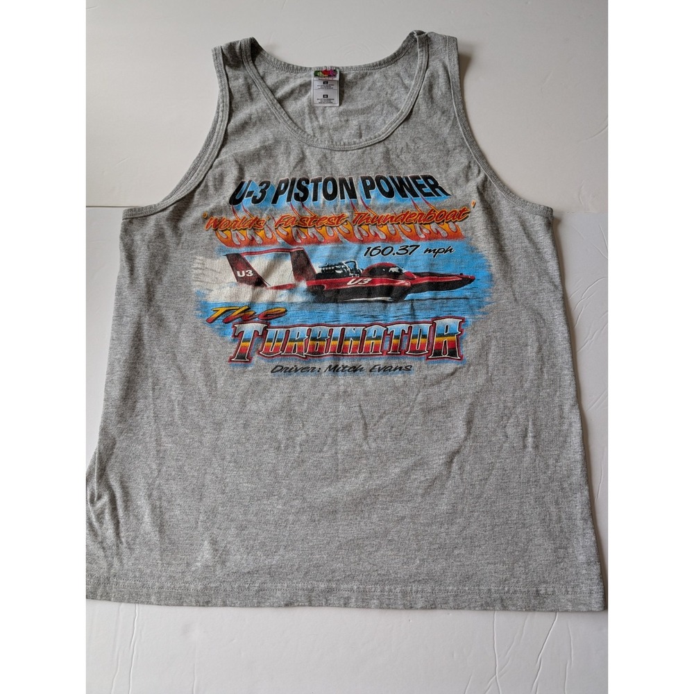 Men's Medium Tank Top U3 Piston Power World's Fastest Thunderboat The Terminator